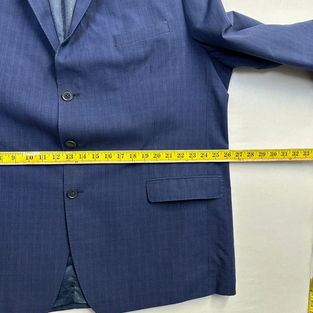 Collection by Michael Strahan Wool Blend Suit Blue Plaid Men's 56L - Picture 5 of 16